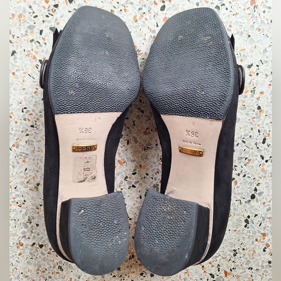 Gucci Marmont Suede Fringe GG Logo‎ Loafer Pumps - Picture 13 of 17